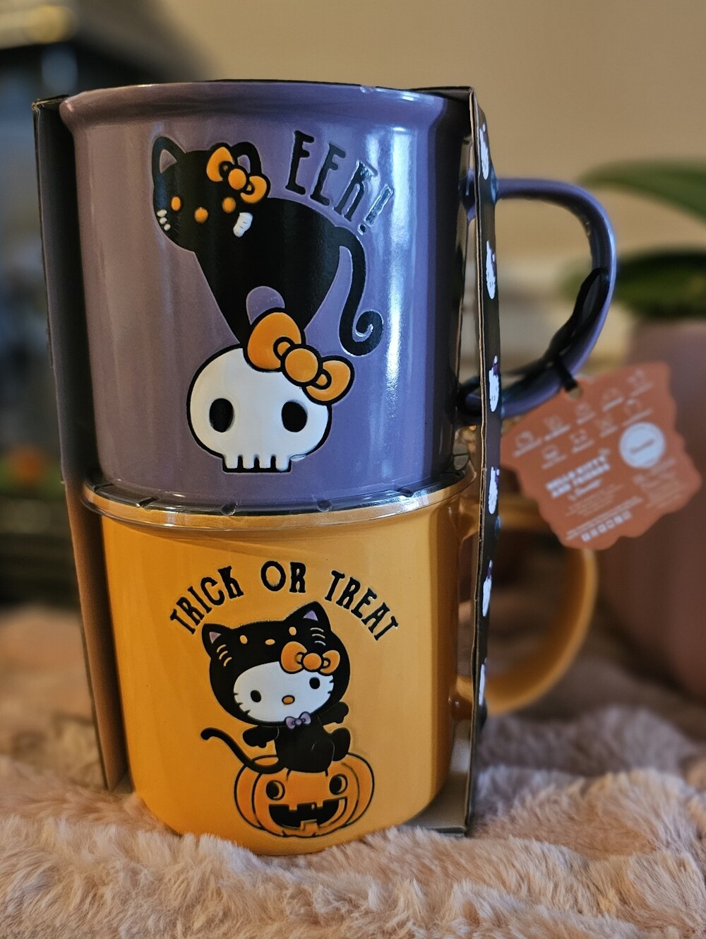 Hello Kitty And Friends Halloween Black Cat Mug Cup Set 2 Pack By Sanrio New